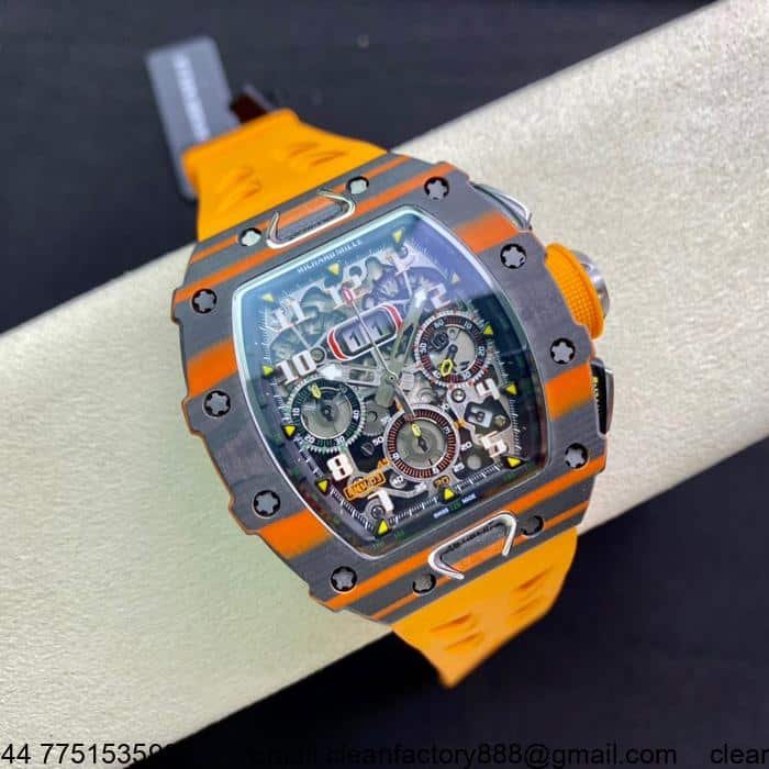 Richard Mille RM 11-03 Reprint featuring NTPT carbon fiber case and Richard 7750 timing machine movement.